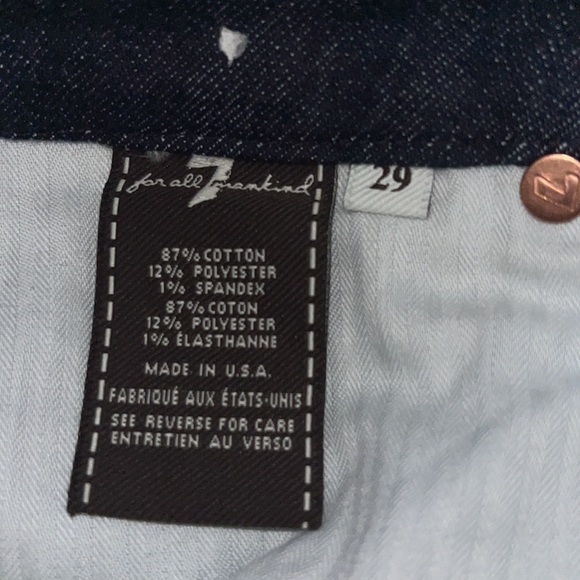 7 For All Mankind “A” Pocket Dark Wash Denim Jeans (29) - Picture 7 of 10